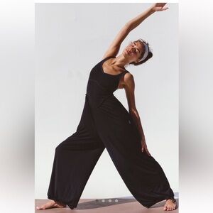 Free People Movement Smockin' Hot Wide Leg Onesie Sz-S